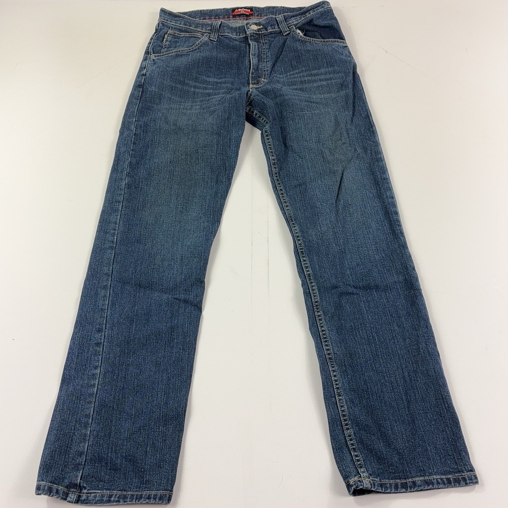 Bulwark FR Jeans Mens 34x32 Blue Medium Wash Regular Straight Denim Work Pants